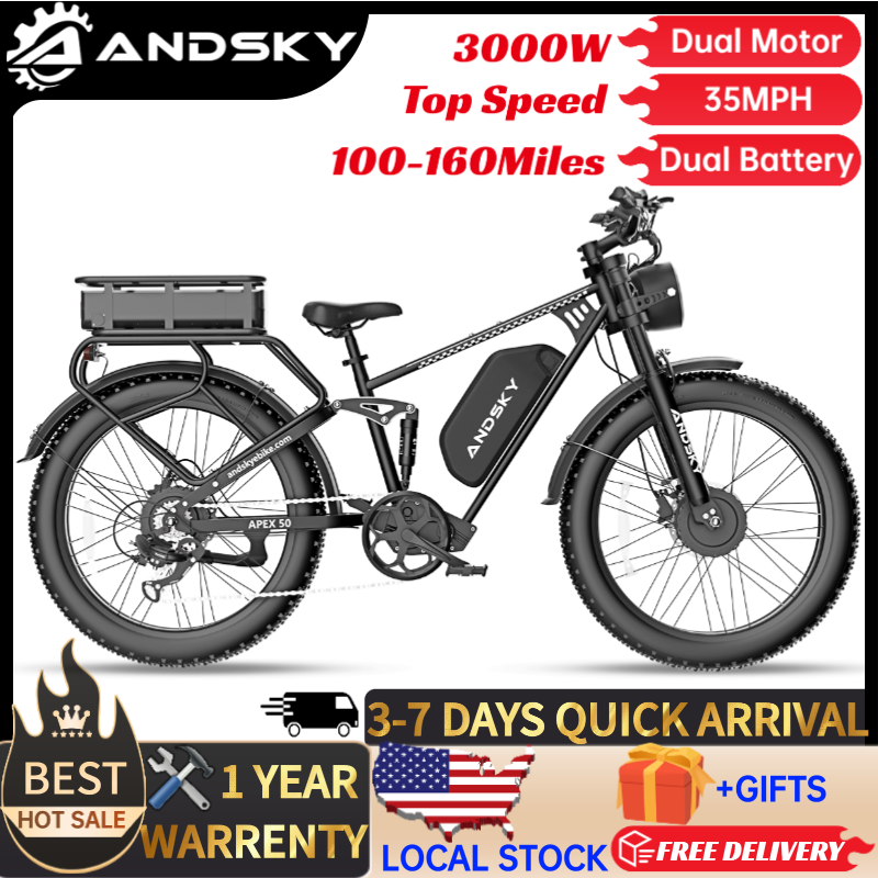 High Torque Brushless Mid Motor Kit - ANDSKY Apex50 AWD Elektrofahrrad 3000W Doppelmotor